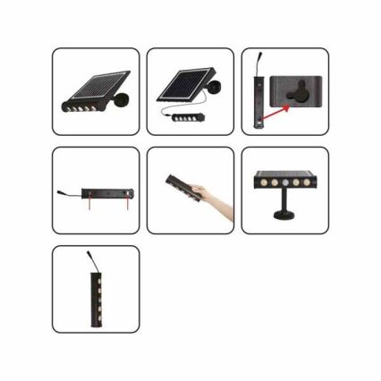 Luminária de parede solar LED com sensor de movimento e crepúsculo LED/8W/3,7V 4000 mAh 4000K IP65
