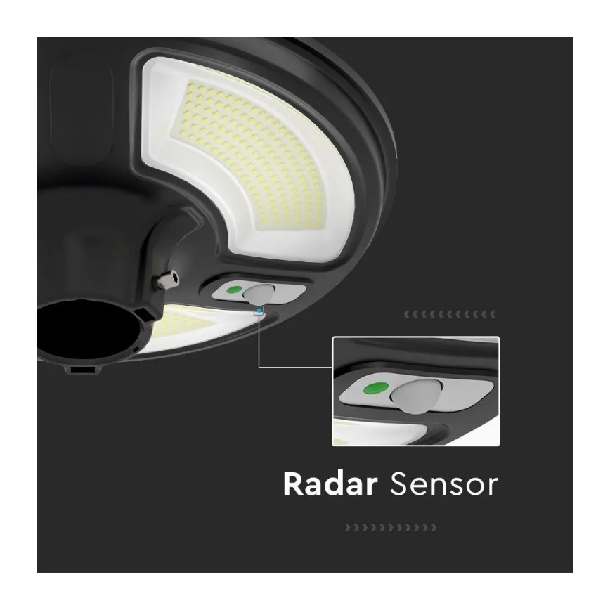 Luminária de Rua Solar LED com Sensor LED/10W/3,2V 6500K IP65 25000 mAh + controlo remoto