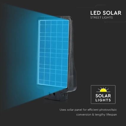 Lâmpada de rua solar LED com sensor LED/15W/7,4V 4000K IP65 10800 mAh