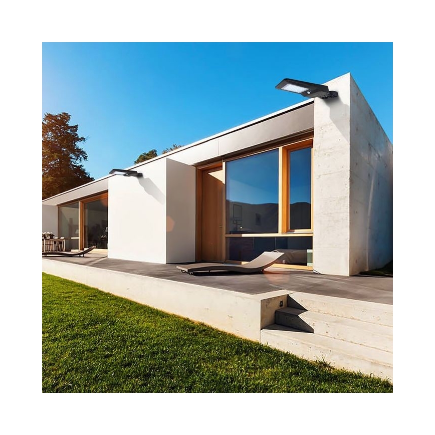 Luminária de Rua Solar LED com Sensor LED/40W/9,6V IP65 4000K + Controle Remoto