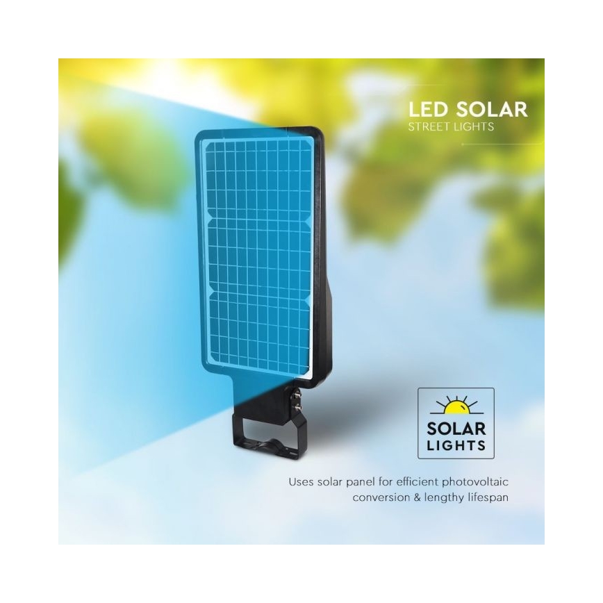 Luminária de Rua Solar LED com Sensor LED/40W/9,6V IP65 4000K + Controle Remoto