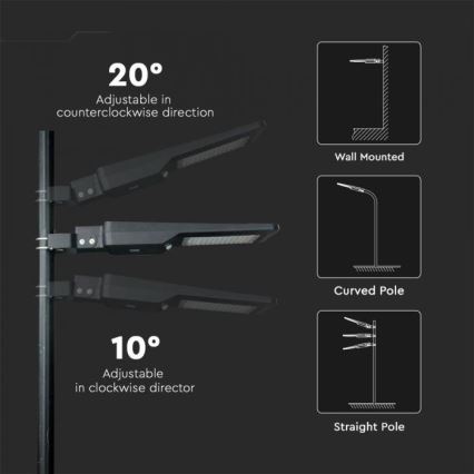 Luminária de Rua Solar LED com Sensor LED/40W/9,6V IP65 4000K + Controle Remoto