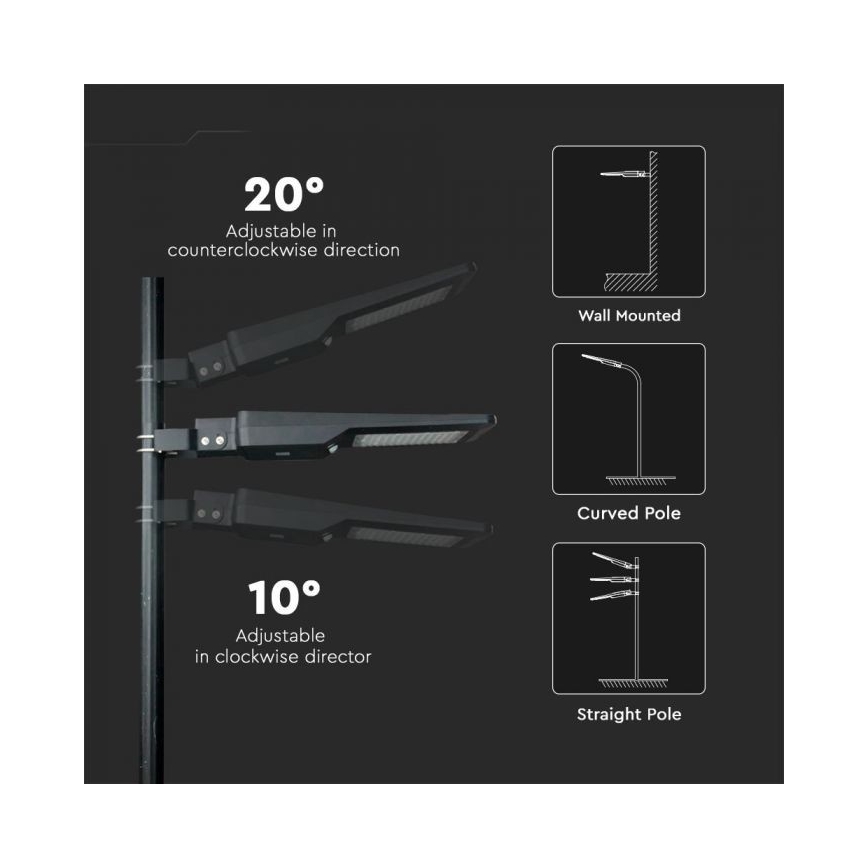 Luminária de Rua Solar LED com Sensor LED/40W/9,6V IP65 6000K 12000 mAh + controlo remoto