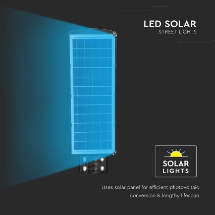 Luminária solar de LED regulável para rua com sensor de movimento e crepúsculo LED/12W/3,2V 6000K IP65 10000 mAh preta + controlo remoto