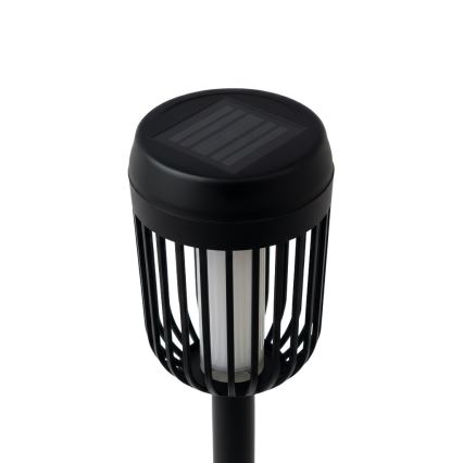 Lâmpada solar LED FLAME LED/1,2V 100 mAh 1800K 37 cm IP44 preta