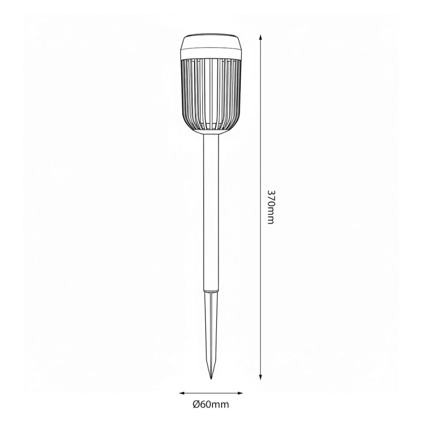 Lâmpada solar LED FLAME LED/1,2V 100 mAh 1800K 37 cm IP44 preta