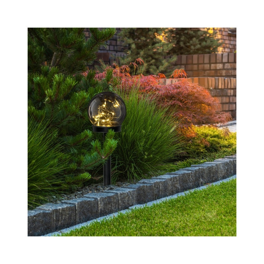 Lâmpada Solar LED GLEAM LED/1,2V 3000K IP44 40 mAh fumê/preto