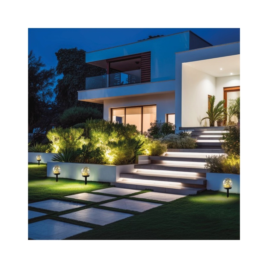 Lâmpada solar LED GLEAM LED/1,2V 3000K IP44 40 mAh transparente/preto