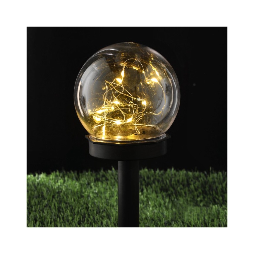Lâmpada solar LED GLEAM LED/1,2V 3000K IP44 40 mAh transparente/preto