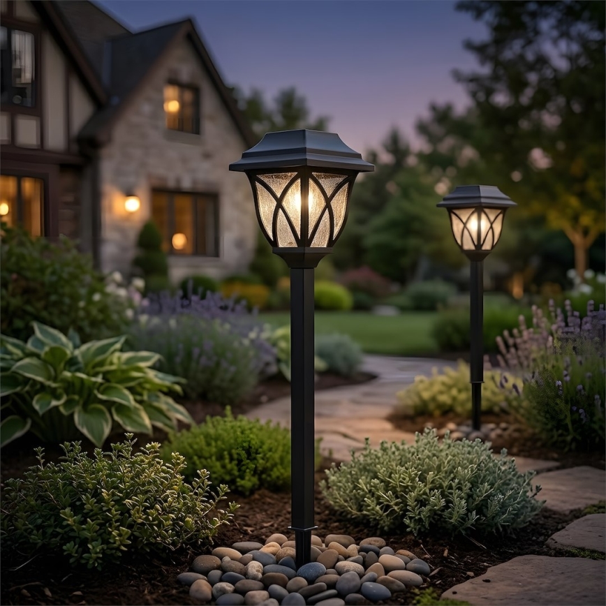 Lâmpada Solar LED LAWN LED/1,2V 100 mAh 3000K 44 cm IP44 preta