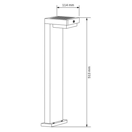 Lâmpada Solar LED com sensor MALI LED/4,5W/3,7V 2000 mAh IP44 preta