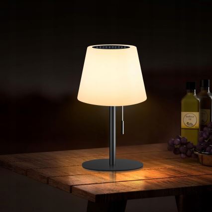 Lâmpada solar LED regulável LED/2W/5V USB 1200 mAh IP44 branca/preta