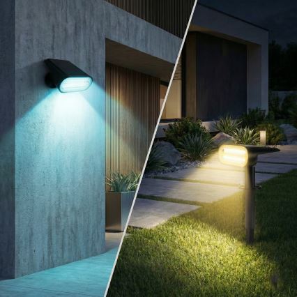 Lâmpada solar LED RGB 2 em 1 LED/3,7V 1200 mAh IP54 preta