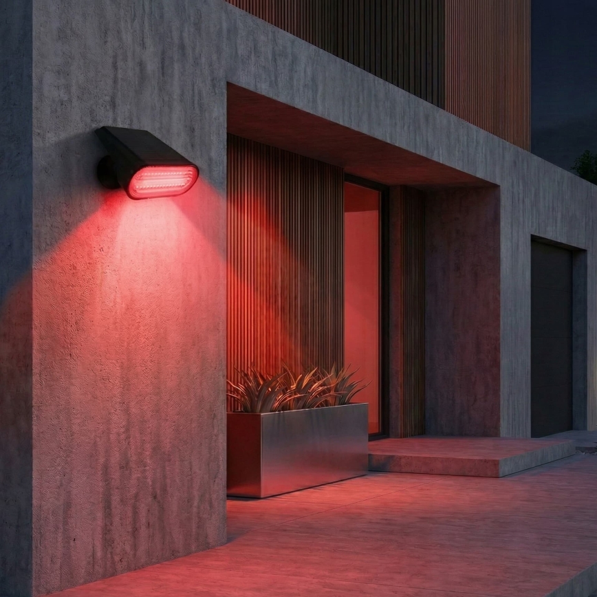 Lâmpada solar LED RGB 2 em 1 LED/3,7V 1200 mAh IP54 preta