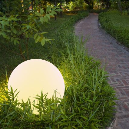Lâmpada solar LED RGBW BALL LED/3,2V 500 mAh diâmetro 30 cm IP65 + controlo remoto