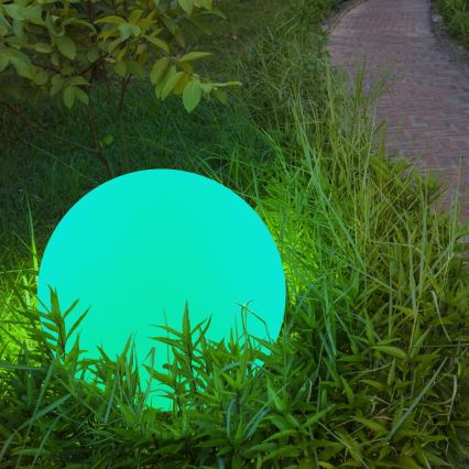 Lâmpada solar LED RGBW BALL LED/3,2V 500 mAh diâmetro 30 cm IP65 + controlo remoto