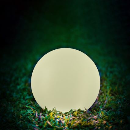 Lâmpada solar LED RGBW BALL LED/3,2V 500 mAh diâmetro 30 cm IP65 + controlo remoto