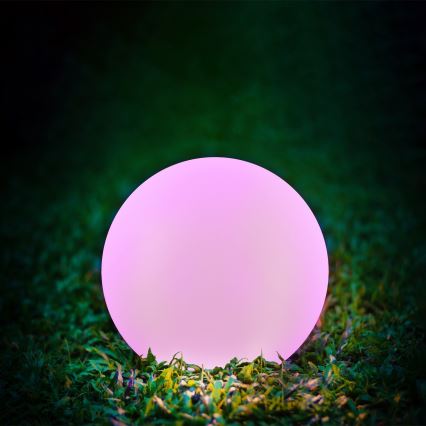 Lâmpada solar LED RGBW BALL LED/3,2V 500 mAh diâmetro 30 cm IP65 + controlo remoto