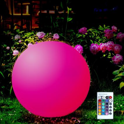 Lâmpada solar LED RGBW BALL LED/3,2V 500 mAh diâmetro 30 cm IP65 + controlo remoto