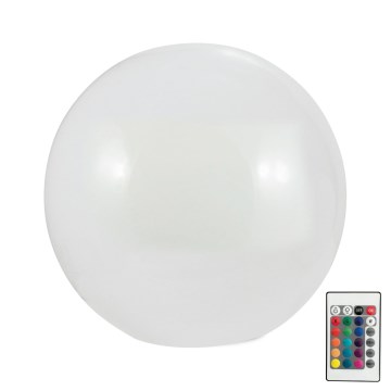Lâmpada solar LED RGBW BALL LED/3,2V 500 mAh diâmetro 30 cm IP65 + controlo remoto
