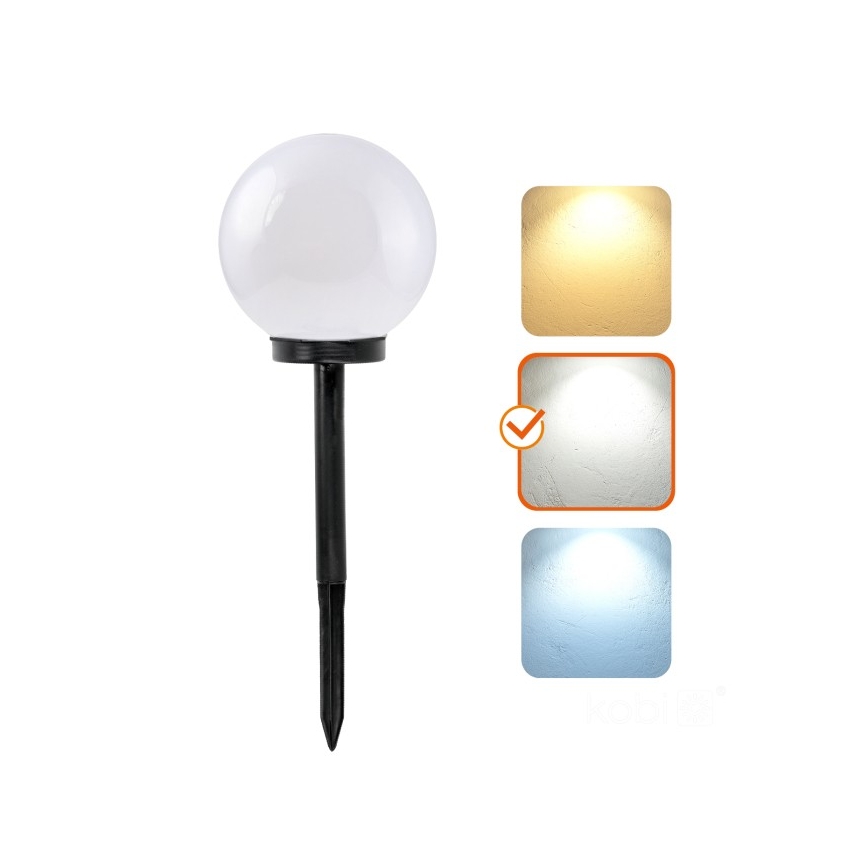 Lâmpada solar LED SPHERE LED/1,2V 4000K IP44 200 mAh Ø 20 cm