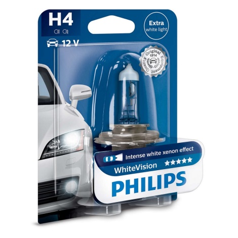 Lâmpada Xenon de carro Philips WHITE VISION 12342WHVB1 H4 P43t-38/55W/12V 4300K