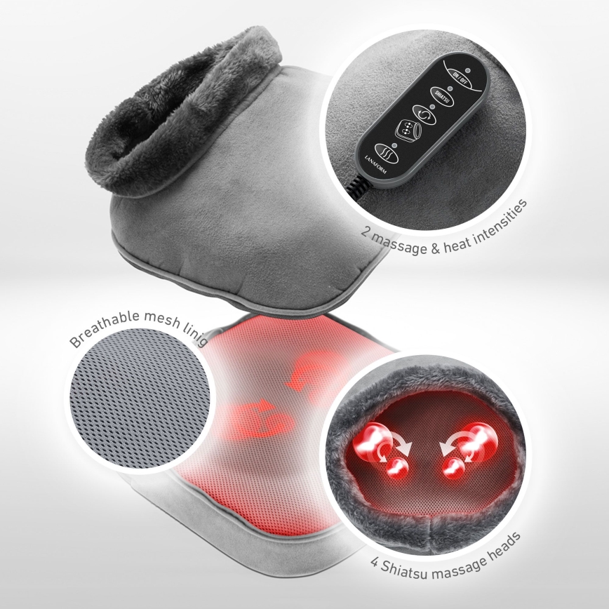 Lanaform - Massageador elétrico para pés 2 em 1 SHIATSU 30W/230V