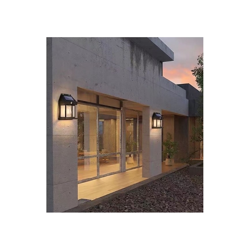 Luminária de parede solar LED com sensor LANTER LED/1W/3,7V 1200 mAh IP44 preta