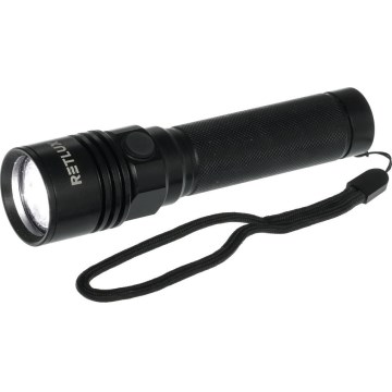 Lanterna de alumínio recarregável LED/3W/2000 mAh IPX4 preta