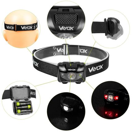 Lanterna de cabeça LED com regulação 3xLED/3xAAA IPX4 100 brilhante