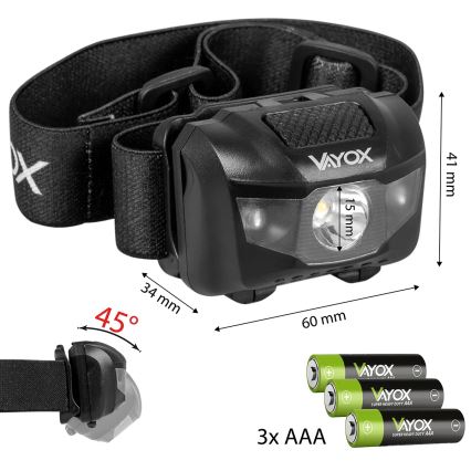 Lanterna de cabeça LED com regulação 3xLED/3xAAA IPX4 100 brilhante