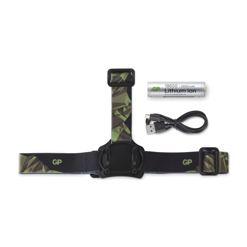 Lanterna de cabeça LED GP DISCOVERY CHR35 LED/3,7V/2600mAh