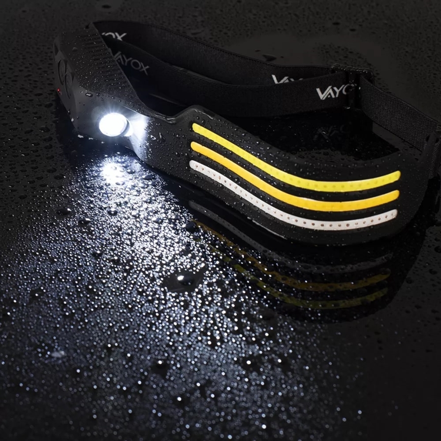 Lanterna frontal recarregável LED regulável com sensor e luz vermelha 4xLED/5V IP44 300 lm 1200 mAh