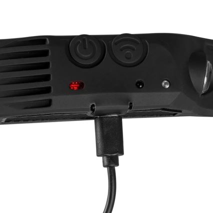 Lanterna frontal recarregável LED regulável com sensor e luz vermelha 4xLED/5V IP44 300 lm 1200 mAh