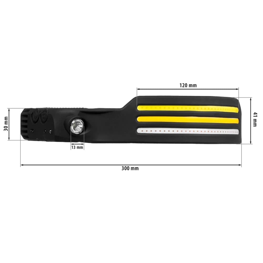 Lanterna frontal recarregável LED regulável com sensor e luz vermelha 4xLED/5V IP44 300 lm 1200 mAh