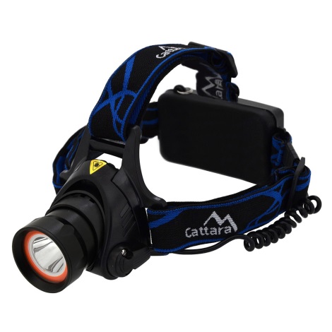 Lanterna de cabeça recarregável LED com luz vermelha LED/10W/7,4V IP44 preto/azul