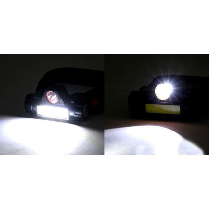 Lanterna de cabeça recarregável LED LED/1200mAh preta/vermelha