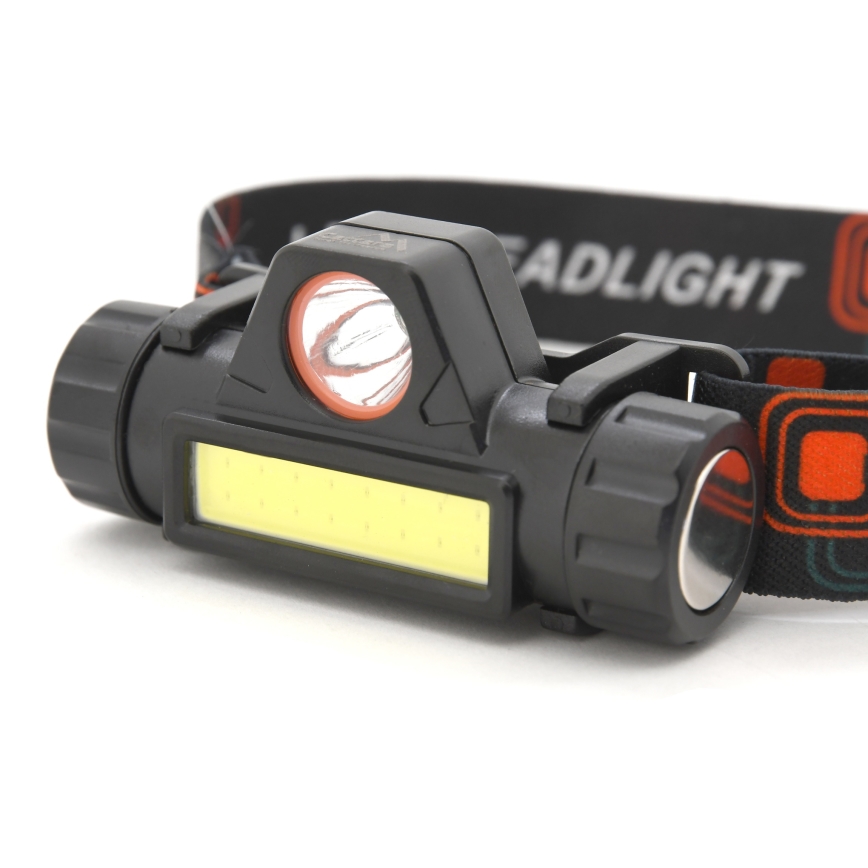 Lanterna de cabeça recarregável LED LED/1200mAh preta/vermelha