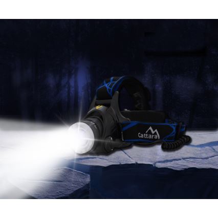 Lanterna de cabeça recarregável LED LED/6W/7,4V 5600 mAh IP44 preto/azul