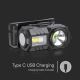 Lanterna de cabeça recarregável LED RGB USB LED/3W/5V IP43 190 lm 24 h