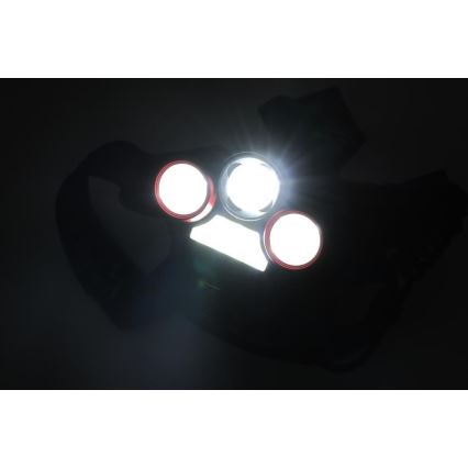 Lanterna de cabeça recarregável LED/USB 670lm 3000 mAh