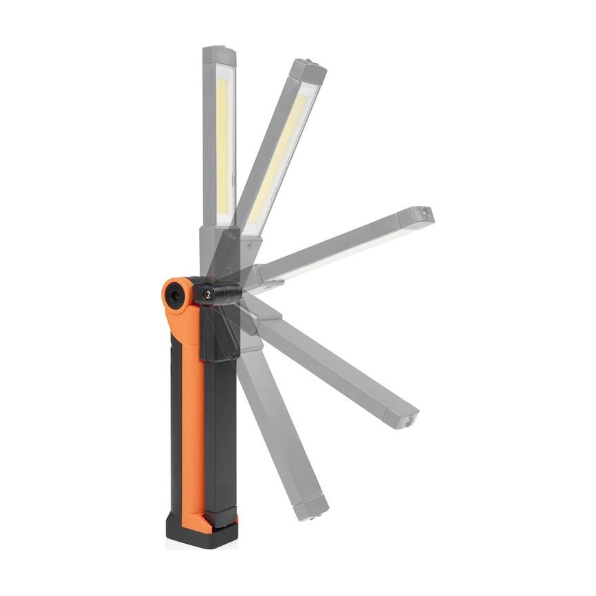 Lanterna de trabalho recarregável LED regulável LED/3W/5V 6500K 2000 mAh laranja/preto
