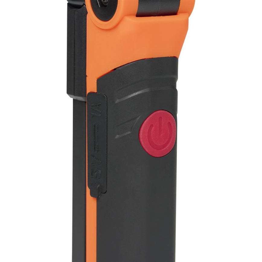 Lanterna de trabalho recarregável LED regulável LED/3W/5V 6500K 2000 mAh laranja/preto