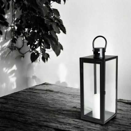 Lanterna decorativa 38 cm preta