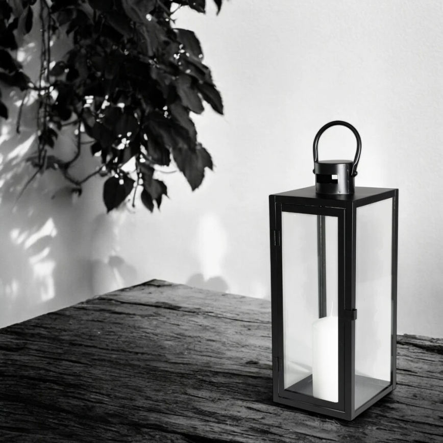 Lanterna decorativa 63 cm preta