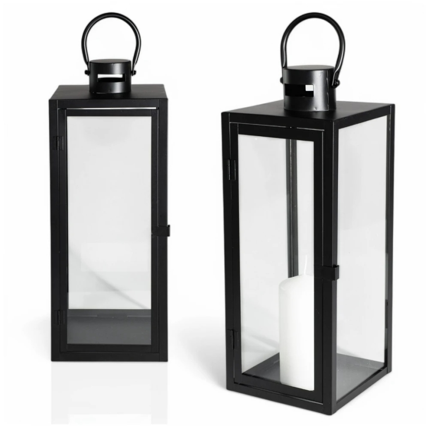 Lanterna decorativa 63 cm preta