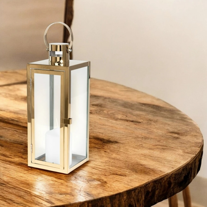 Lanterna decorativa dourada 38 cm