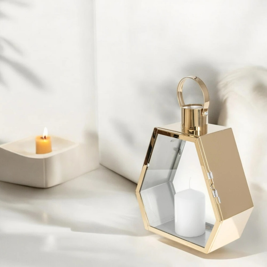 Lanterna decorativa dourada 43 cm