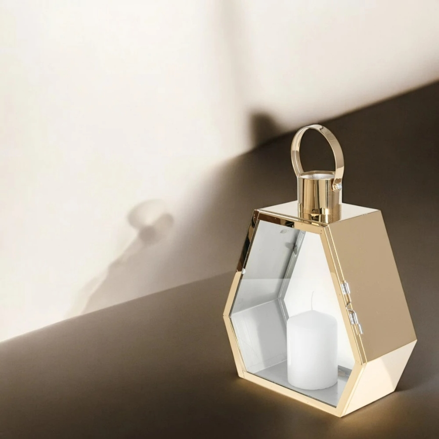 Lanterna decorativa dourada 43 cm