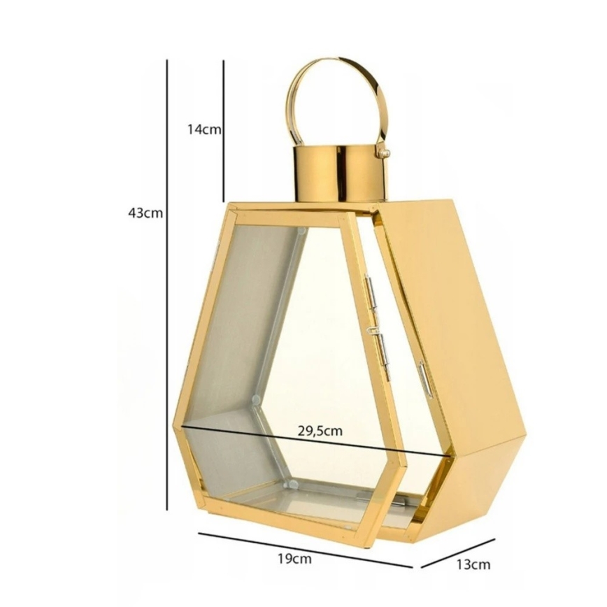 Lanterna decorativa dourada 43 cm